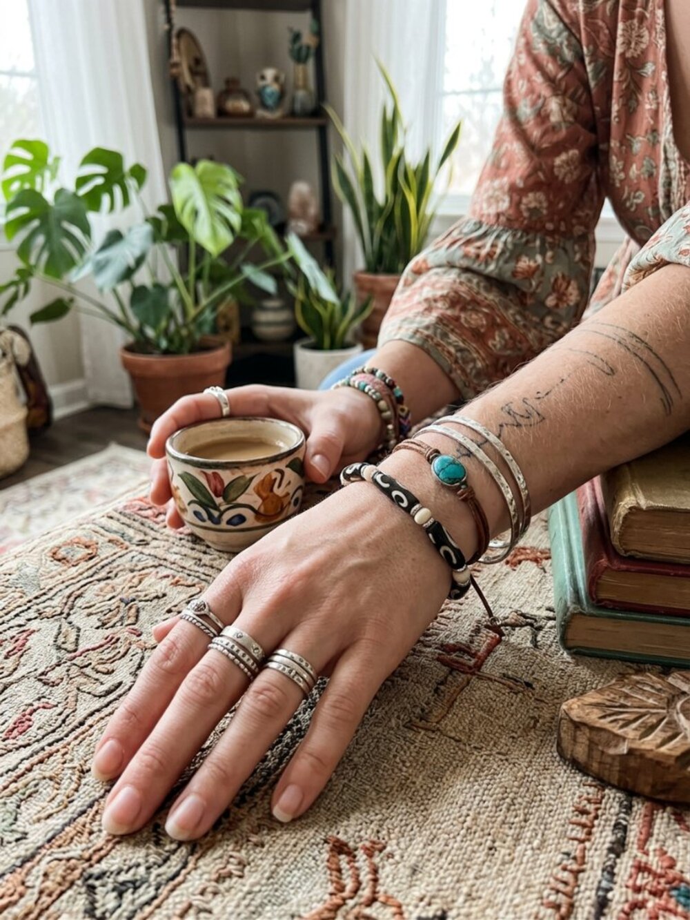 NEW Unisex Boho Tribal Patterned Stretch Bracelet - Unique & Handmade Style